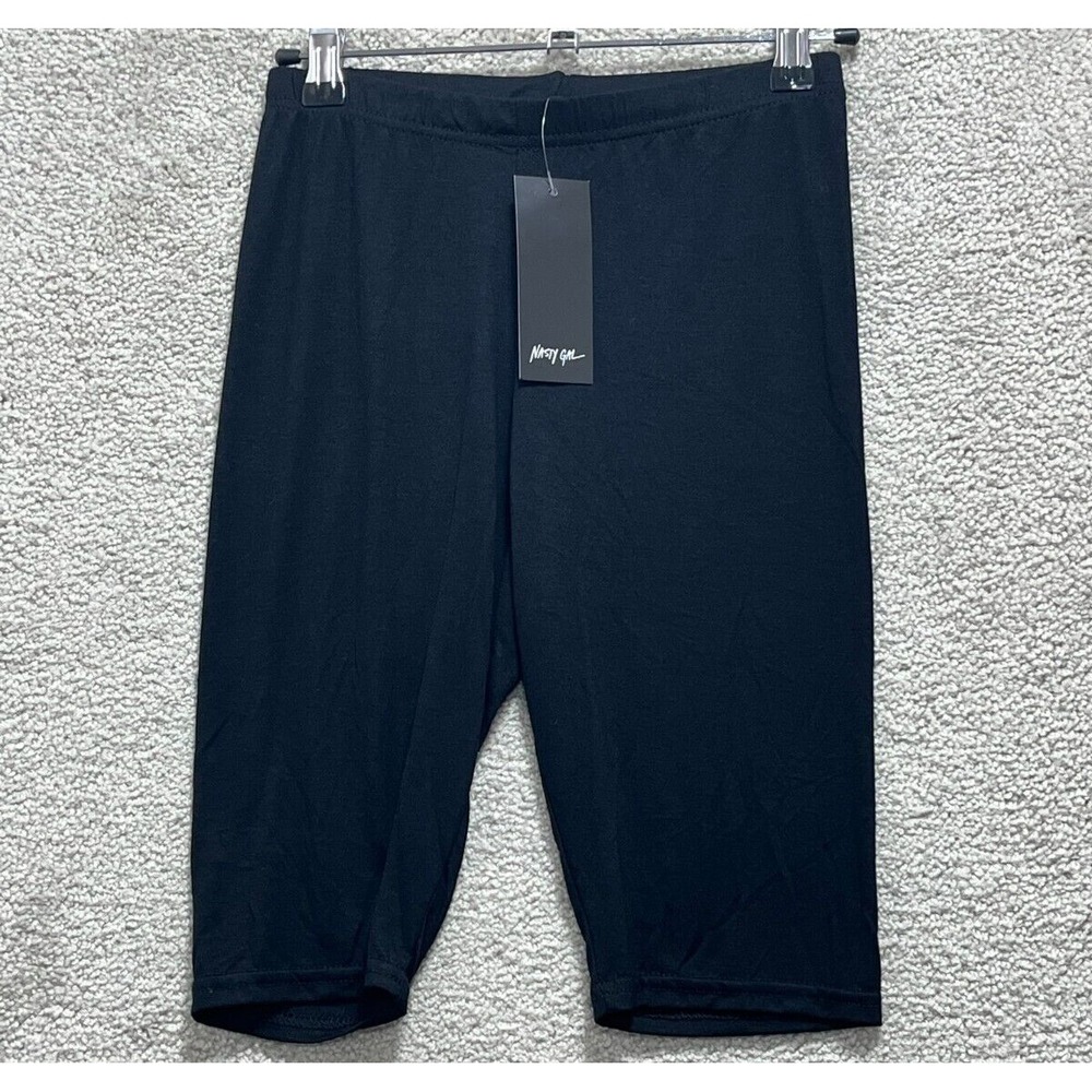 Nasty Gal  Shorts Women's 2 Black Viscose‎ Blend Cycling Bike Elastic Waist
